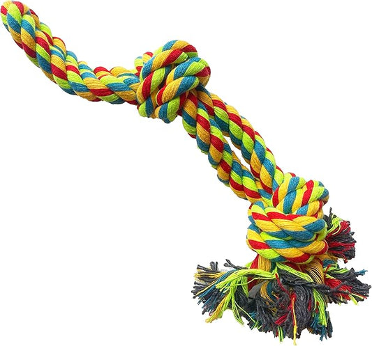 Jalousie Dog Flirt Pole Set Squeaky Toys Plush Toys Dog Teaser Wand and Refills - Upgraded Rope (Three Replacement Ropes Assorted Color, Three Replacement Ropes Assorted Color)