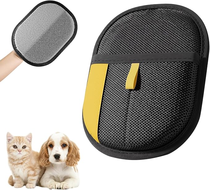 Pet Hair Removal Gloves Brush, Reusable Cat Dog Electrostatic Hair Remover Grooming Glove Tool