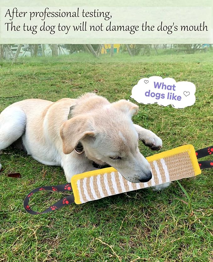 Clysoru Dog Tug Toy Tough Jute Bite Pillow Lasting Training Equipment Puppy to Large Dogs Interactive for Large and Small