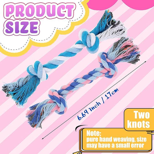 Paterr 12 Pcs Rope Dog Toys Multi Color Puppy Rope Toy Cotton Puppy Toys Dog Chew Puppy Teething Toys for Small and Medium Dogs Puppies