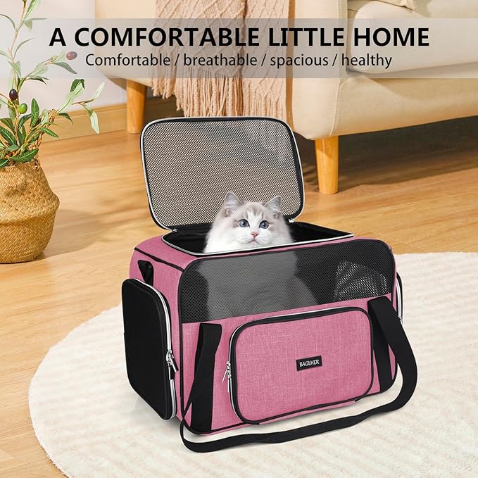 BAGLHER Pet Travel Carrier, Cat Carriers Dog Carrier for Small Medium Cats Dogs Puppies, Airline Approved Small Dog Carrier Soft Sided, Collapsible Puppy Carrier