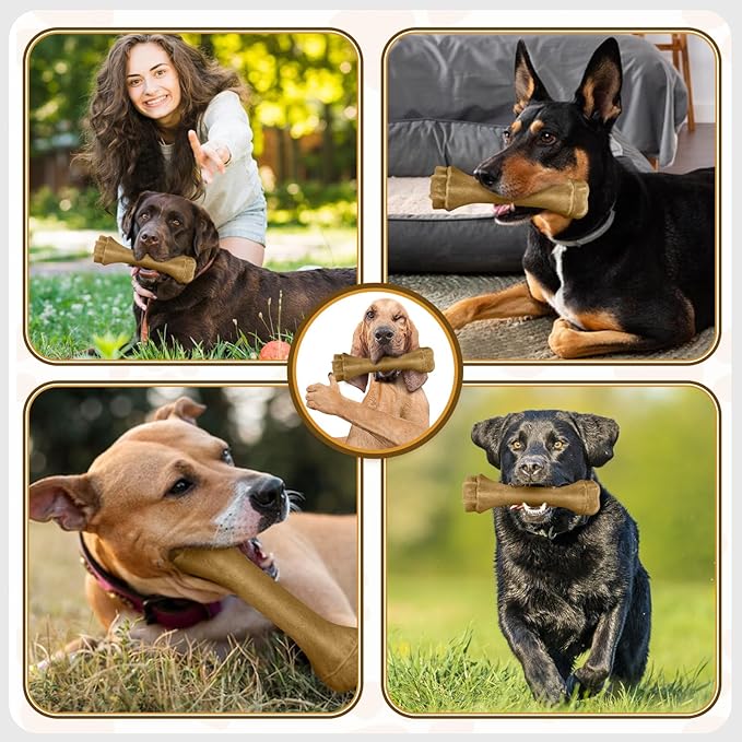Dog Toys for Aggressive Chewers, Indestructible Bones for Aggressive Chewers, Tough Puppy Chew Toy for Heavy Duty Dogs, Big Dog Teething Toys with Durable Nylon for Large/Medium Breed Puppies