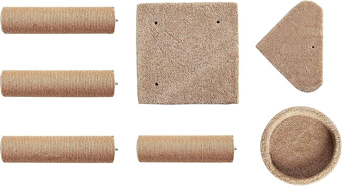 Amazon Basics Cat Tree - Multi-Level Climbing Activity Tower with Jute Rope Scratching Posts for Indoor Cats & Kittens, Medium (31.5"H), Beige