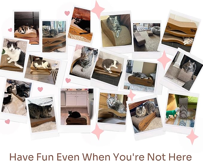 Cat Scratcher 2 in 1 Scratchers for Indoor Cats Scratching Board Cardboard, Horizontal Corrugated Scratch Pad for Cats as Beds & Furniture Reversible Sofa Scratch (2 Pack)