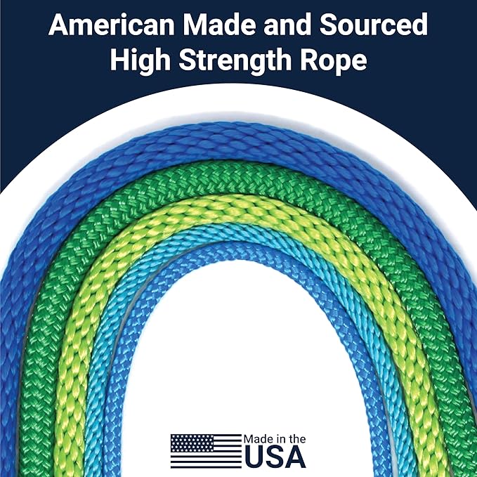 Mad Dog Products Hands Free Slip Dog Leash ¼” x 10’ Teal Signature Rope – Made in USA