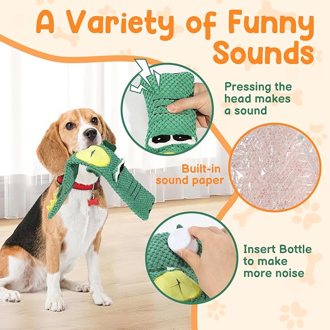 2 Pack Dog Toys for Aggressive Chewers - Interactive Dog Toys, Interactive Puppy Dog Chew Toys with Squeaker & No Stuffing Dog Puzzle Toy (Suitable for Small and Medium Dogs)