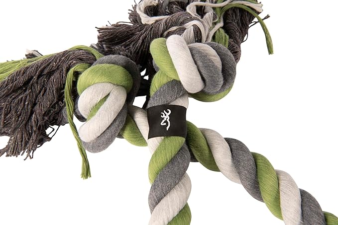 Browning Pet Training Tools, Durable Dog Toys for Tug and Fetch, Rope Toy (Military Green), Medium