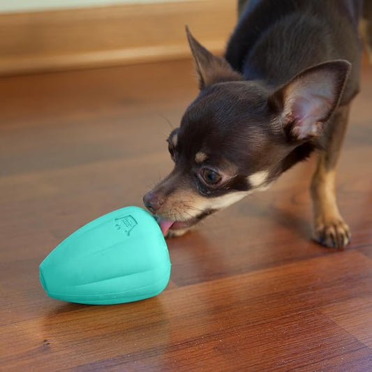Chew King by Mammoth Premium Treat Dispensing Dog Toy, Durable Natural Rubber Chew Toy, Safety Air Vent, Interactive Enrichment Toy for Aggressive Chewers, Medium Pack of 2- Teal