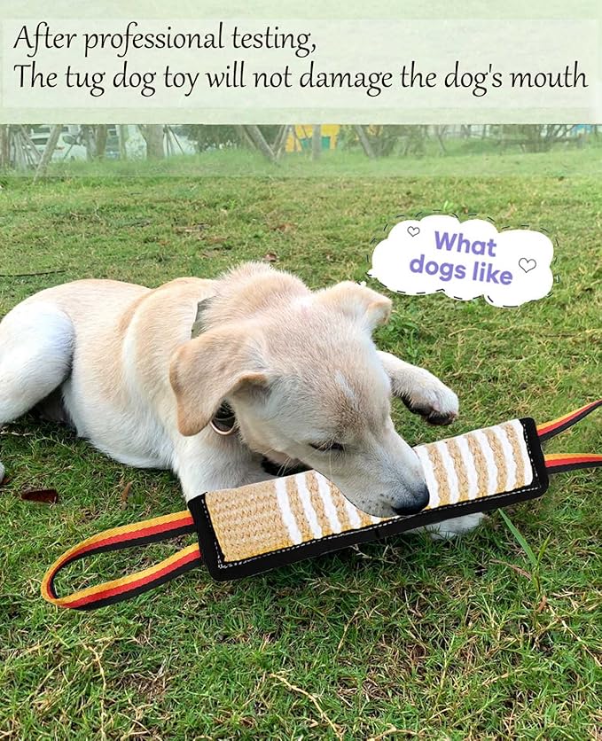 Clysoru Dog Tug Toy Tough Jute Bite Pillow Lasting Training Equipment Puppy to Large Dogs Interactive for Large and Small