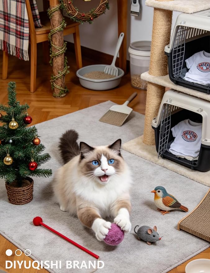 20 Pack Cat Toys Balls Indoor Kitten Toys, with PP Bell Balls, Plush Balls and Spring Toys for Kittens and Cats Play (1.5'' - 2.2'')