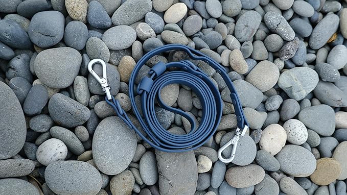 Heavy Duty Hands Free Dog Leash for Medium to Large Dogs for Comfortable Running, Jogging Walking | Dual D-Rings | Soft Padded Traffic Handle | Both Ends 360 Rotating Carabiners (Leash Length 7.7 ft)