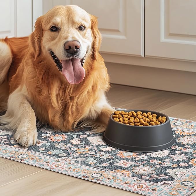 Dog Food Mat for Floors Waterproof Quick Dry Pet Placemat Cat Feeding Bowls Mats for Food and Water, Eco-Friendly Dog Accessories Diatomite Pets Supplies 12" X 20"