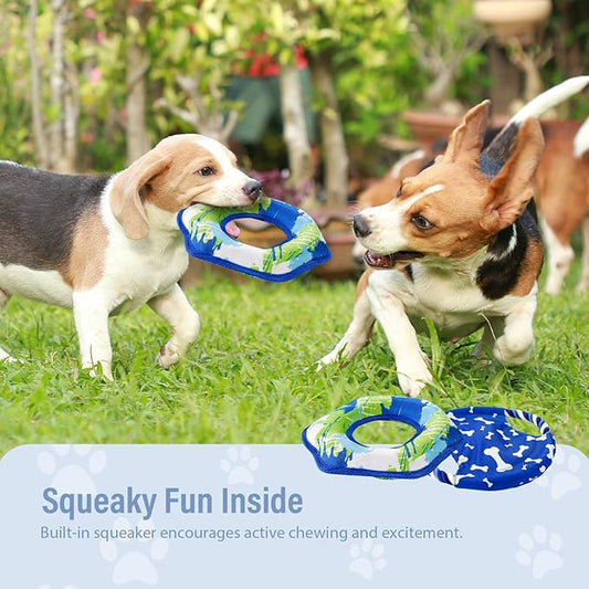 Dog Flying Disc Toy Set – 2 Pack Floating & Rope Flying Discs for Dogs | Durable, Water-Resistant, Interactive Training Toys for Small & Medium Dogs, Outdoor Fetch & Tug Games