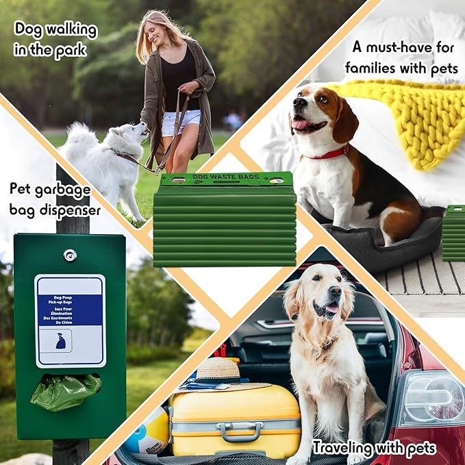 Ireer 5000 Pcs 50 Counts Pet Waste Bags Bulk, Dog Bags with Fit Hang Hole Easy Single Pull for Parks, Hoas Residential Use, Dog Waste Station, Compatible with Poop Station Dispensers (Green)