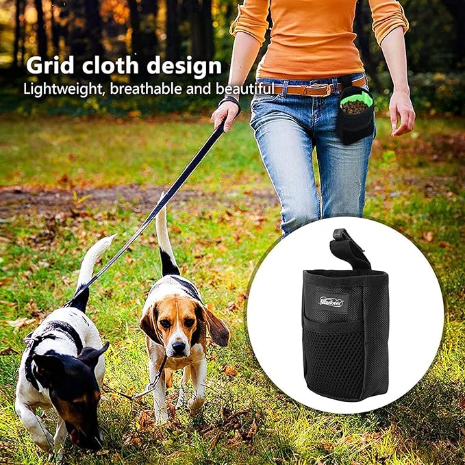 2 Pcs Dog Treat Pouch Pet Trainning Waist Bag Portable Food Snack Small Item Storage Holder Bag Hook Design Pet Training Reward Pouch Bait Sack Mini Doggie Puppy Bird Snack Carrier Container Pockets