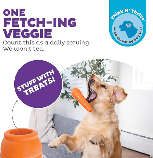 Outward Hound by Planet Dog Foodies Carrot Treat-Dispensing Dog Chew Toy, Orange