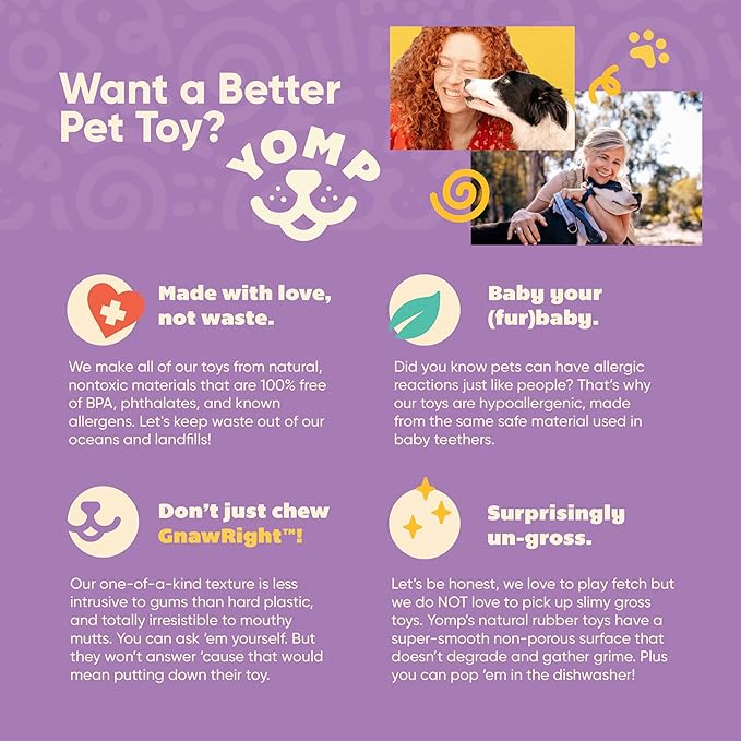 Yomp PupStar MAX Dog Toy – Star-Shaped, Bouncing Ball with Nubbins for Dental Health, Dishwasher Safe, Fun Bounce Path, Made of Non-Toxic, All-Natural Rubber