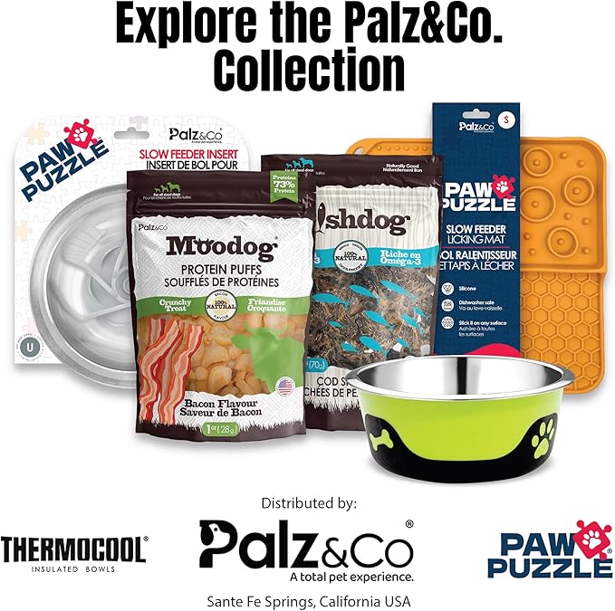 Palz&Co Paw Puzzles Slow Feeder Dog Bowl Insert - 5" Round Silicone Insert for Medium Pet Bowls, Purple - Promotes Healthier Eating & Mental Stimulation, Dishwasher & Freezer Safe