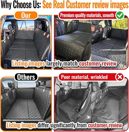 MAXFUT Dog Back Seat Extender for Truck,Truck Dog Seat Cover Back Seat,Dog Hammock for Truck,Hard Bottom Seat Extender,Pet Seat Covers for F150/RAM1500/Silverado