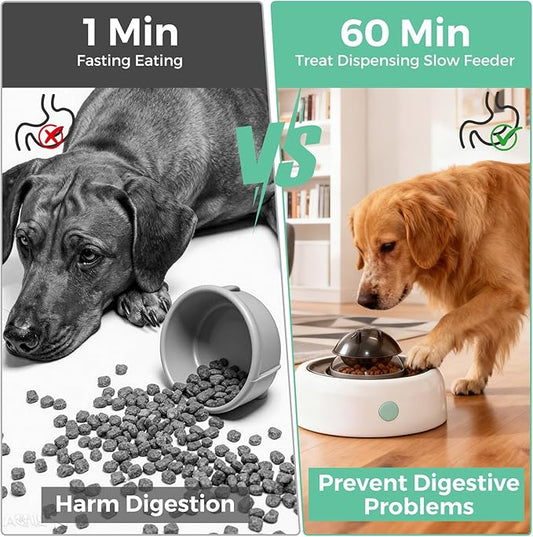 Interactive Dog Puzzle Toys & Treat Dispensing Slow Feeder - Dog Enrichment Toys for IQ Training, Mental Stimulating Toys for Healthy Digestion, Easy to Clean & Anti-Slip Design
