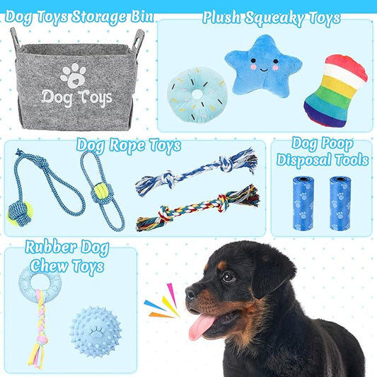 12 Pack Puppy Teething Toys Set - Small Breed Chew Toys with Storage Case, Suitable for Puppies 8 Weeks
