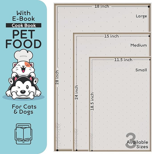 Dog Food Mat - Raised Edges Dogs Mat for Food and Water Prevent Spill, Waterproof Cat Food Mats Protect Floors, Easy Clean Dog Bowl Mats for Food and Water, Silicone Pet Feeding Placemats