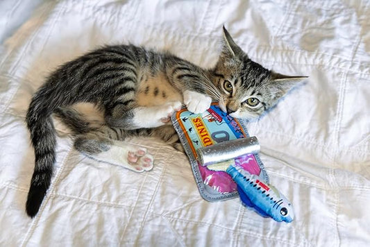 KONG Crackles Cat Toy – Crinkle Sounds, with Catnip, and Treat-Hiding Fun (Sardine Tin)