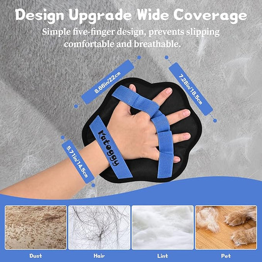 Pet Hair Removal Glove for Dog and Cat, Upgraded 5-Finger Electrostatic Pet Hair Remover, Reusable and Easy Cleaning, Effortlessly Remove Hair from Clothing, Couch, Carpet, Car Seat and Furniture