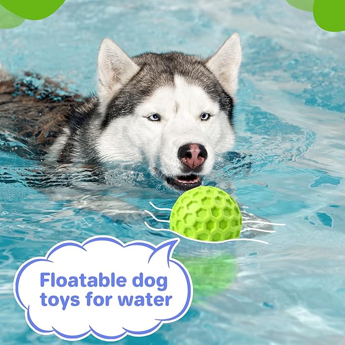 Indestructible Squeaky Dog Balls, Interactive Dog Toys for Aggressive Chewers Large Breed for Relieving Anxiety, Dog Chew Toys Balls for Aggressive Chewers, Outdoor Dog Toys Dog Water Toys