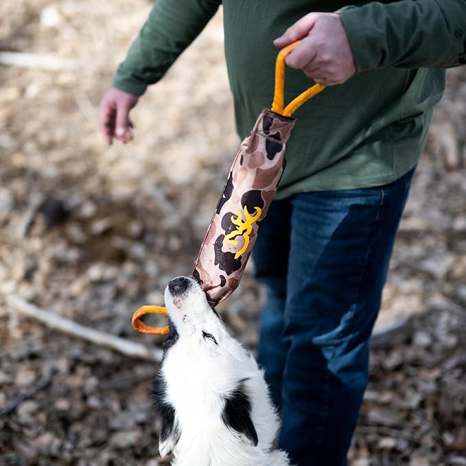 Browning Pet Training Tools, Durable Dog Toys for Tug and Fetch, Canvas Bumper (Vintage Camo), One Size