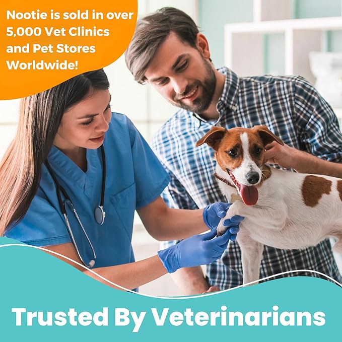 Nootie Medicated Ear Finger Wipes with Chlorhexidine for Dogs, Gentle Dog Ear Cleaning Wipes for Itchy, Sensitive Ears - Helps Remove Wax, Dirt Buildup, & Odor 80 Wipes - Made in USA