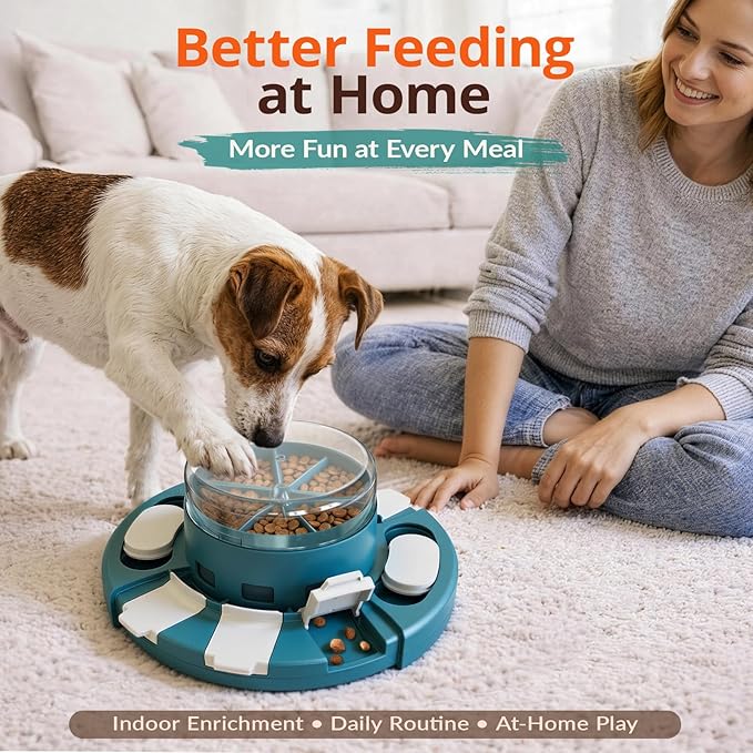 KADTC 2 Levels of Challenge - Dog Puzzle Feeder Toy - U.S. Brand - Design Push-to-Release Treat Dispenser for Small Medium Large Dogs Boredom Buster, Puppy Mental Stimulation Enrichment Puzzles Toys