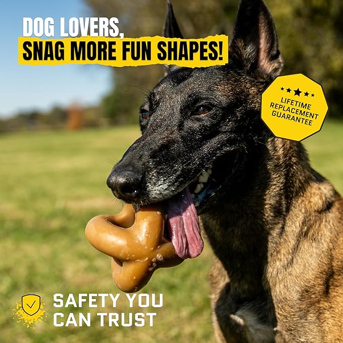 Virtually Indestructible Ring Ball - Natural Series - Lifetime Replacement - Durable Dog Chew Toy for Aggressive Chewers - Safe Non-Toxic Natural Rubber - Chew, Tug & Fetch - Med/Large, 4"