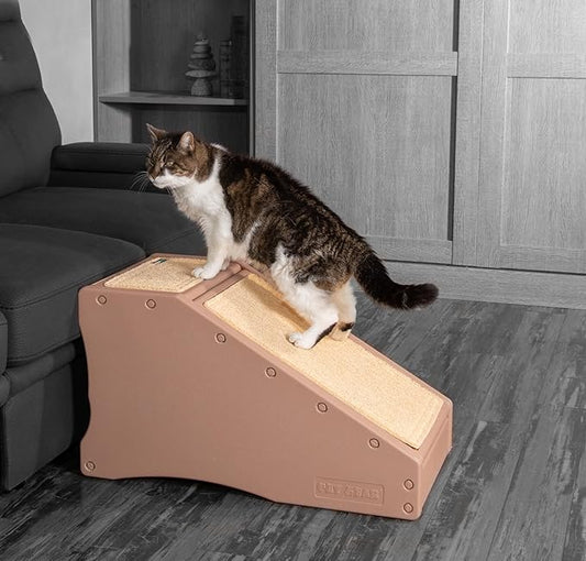 Pet Gear Stramp Stair and Ramp Combination for Dogs/Cats, Easy Step, Lightweight/Portable, Sturdy, Easy Assembly (No Tools Required) 1 Model, Camel