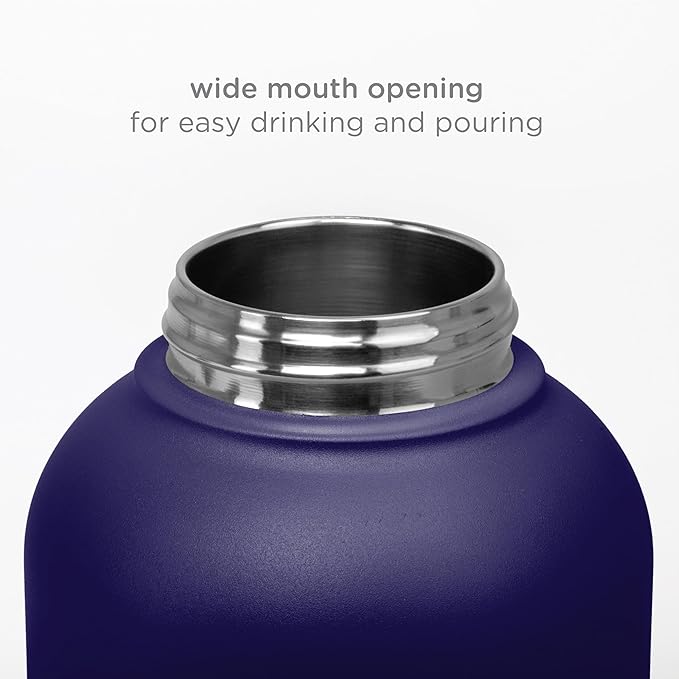 Ubbi Pet x Karim Rashid Pup & Me Insulated Dog Water Bottle with Detachable Bowl, 32 oz Stainless Steel Portable Travel Bottle for Dogs and Owners, Purple
