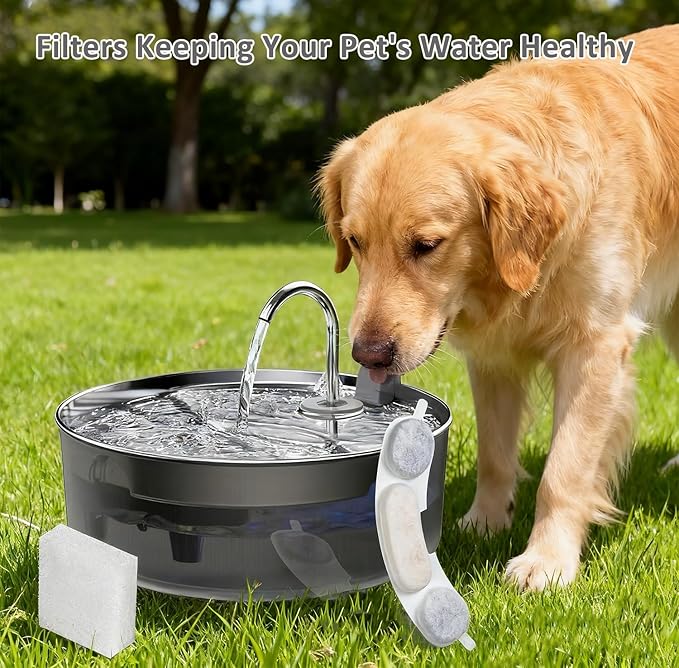 20 Pack Pet Water Fountain Filters Compatible with Smartoo 7L / 236oz / 1.8Gal Stainless Steel Dog Water Fountain, Pet Dog Fountain Filter Replacement,20 Filters + 20 Sponges
