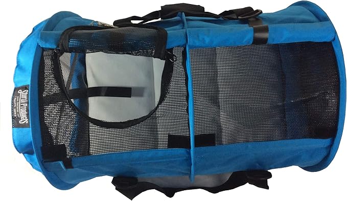 SturdiBag XL Pet Travel Carrier: Flexible Height for Cat and Dog Soft Sided with Safety Clips and Seatbelt Straps | Blue Jay, 20" x 16" x 12" (PN: SB3-BJ)