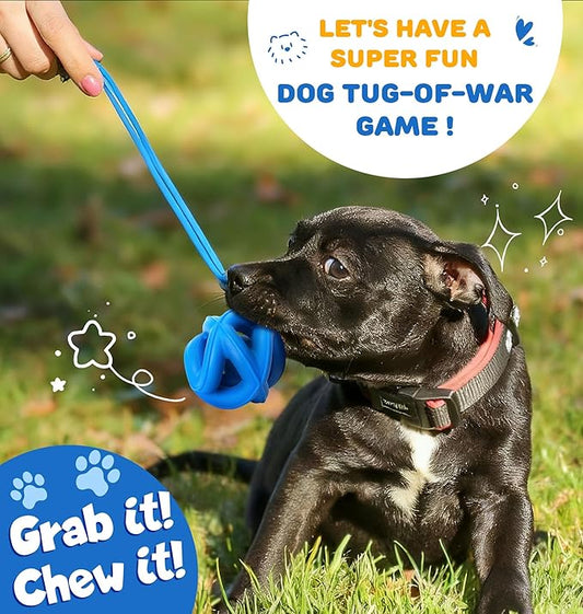 Indestructible Dog Toys, Durable Dog Toys for Aggressive Chewers - Durable & Non-Toxic Natural Rubber, Dog Chew Toys, Dishwasher Safe, Interactive Dog Toys for Small Medium Large Breed Dogs, Navy