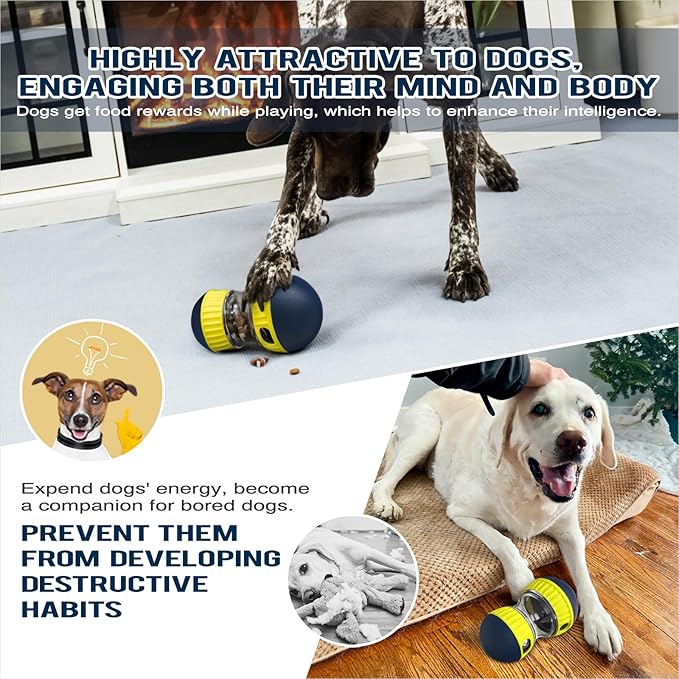 Extra-Large Size Dog Enrichment Toy for Medium/Large Aggressive Chewer Breed Dogs Treat Dispenser Ball & Food Dispensing Toys & Puzzles Slow Feeder & Mental Stimulation,Ultimate Boredom Buster