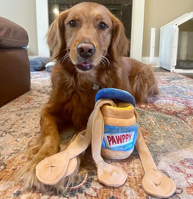 CHEWFFON Interactive Dog Enrichment Toy, Cute Crinkle&Snuffle Puppy Toys, Hide & Seek Puzzles, Peanut Butter Jar Toys for Brain Stimulation, for All Dog Sizes
