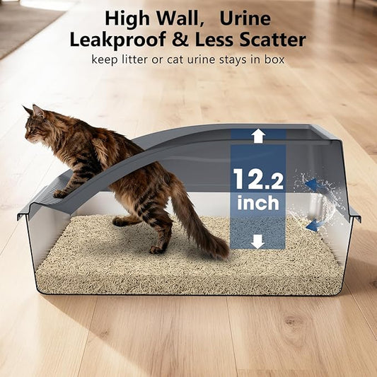 Extra Large XXXL Stainless Steel Litter Box, 28" L x 20" W x 12.2" H Super Large Stainless Steel Litter Box, Suitable for Large Cats and Multiple Cats, Non-Sticky, Anti-Leakage, Easy to Clean