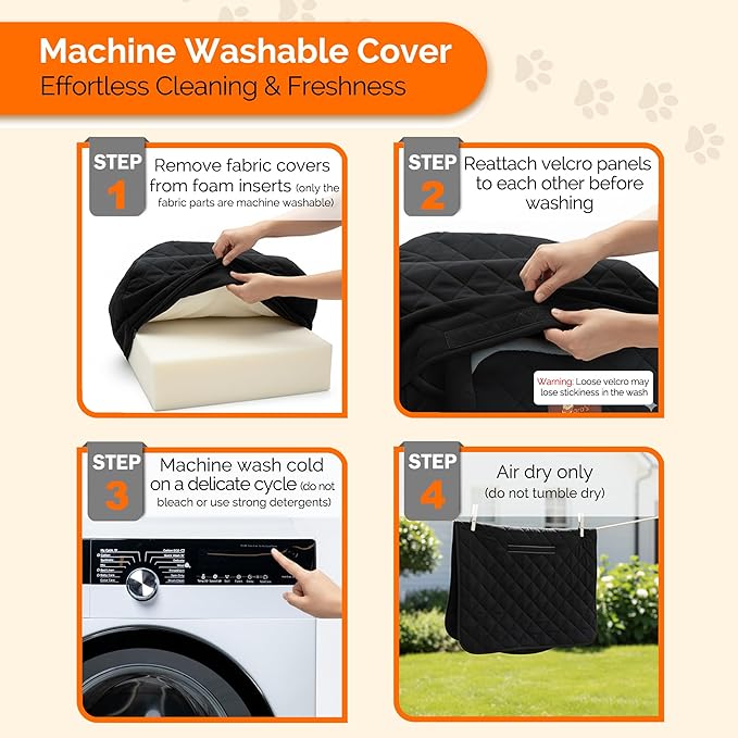Yara’s Woofyverse Dog Seat for Car – Booster Seat for Small & Medium Dogs with Adjustable Cushions, Fur-Lined Headrest & 6-Pocket Storage – Portable Pet Car Seat for Front/Back Travel – Midnight Ash