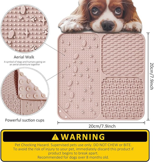 Lick Mat for Dogs(2pcs, Large, 7.9") Easy Clean Silicone Licking Pad Slow Feeder for Pets Cats with Suction Cups, Enrichment Accessories Anxiety Boredom Relief, Keep Them Busy for Bathing