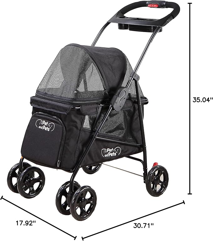 PETIQUE Simplicity Pet Stroller, Black