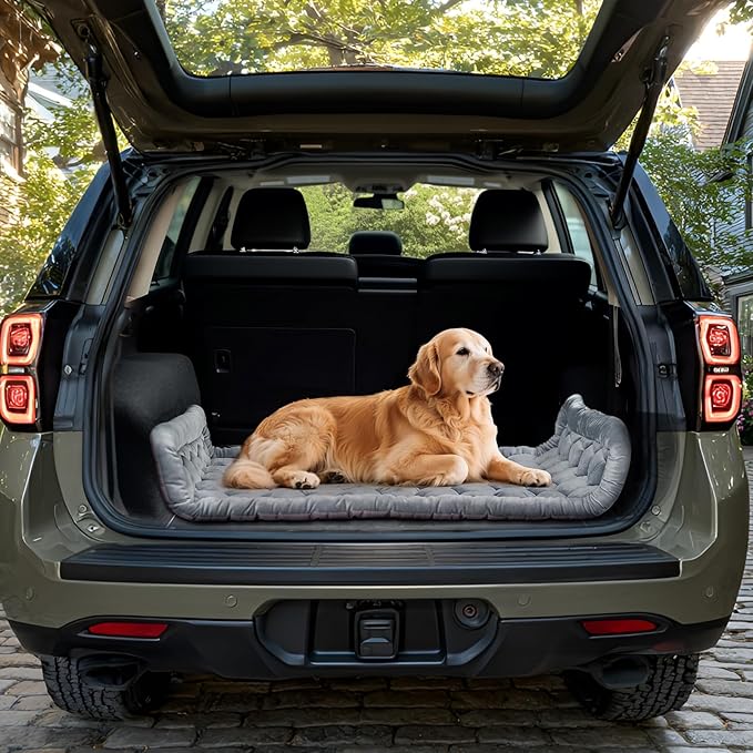 Dog Bed for Car,Dog Car Seat Cover for Back Seat,Non-Slip Travel Pet Mat,Nonslip Soft Durable,Fit for Backseat Extenders and Trucks SUVs (Gray)