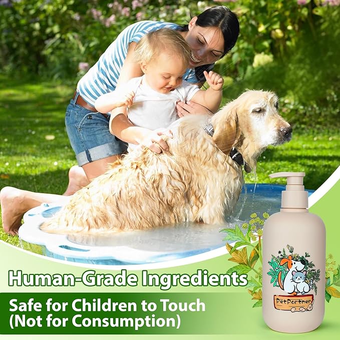 Cat and Dog Shampoo Conditioner, Hypoallergenic Medicated Puppy Shampoo,Veterinary Formula Dog Shampoo for Allergies and itching,Itchy Skin Relief for Smelly Dogs, Natural Sensitive Skin Care
