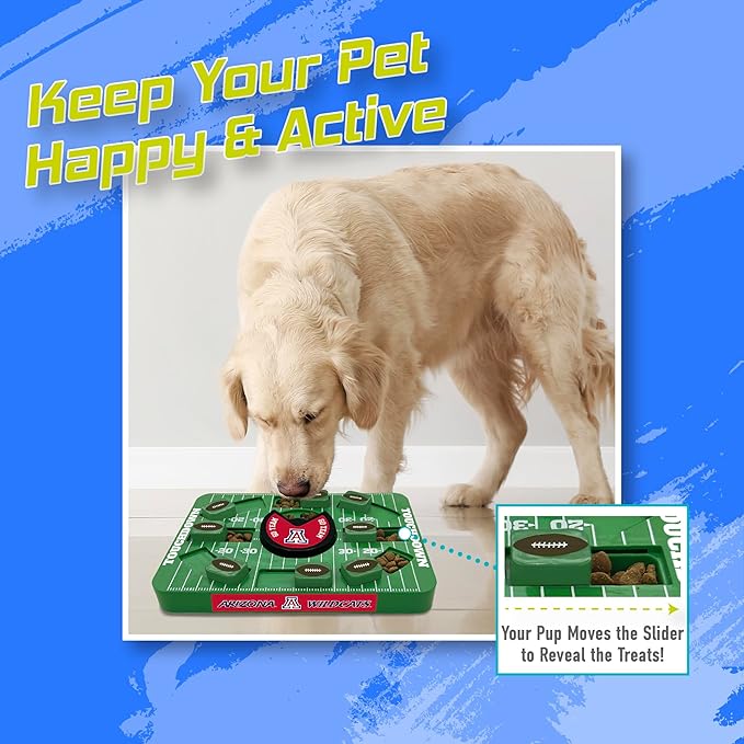 Pets First NCAA University of Arizona Large Puzzle Treat Toy for Dogs - Interactive Slow Feeding Toy, New Large Size
