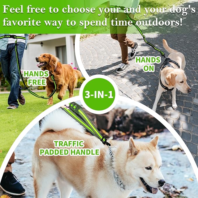 Hands-Free Dog Leash, Waist Leash for Dog Walking Hiking Running, 6.07-8.2ft Long Waist, Suitable for Puppy Medium and Large Dogs(Blue)
