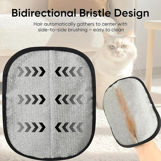 2Pcs Pet Hair Removal Gloves for Cats & Dogs,Reusable Pet Grooming Gloves for Furniture,Cars & Fabrics,Electrostatic Gloves Collect pet Hair in Neat Strips for Easy Clean