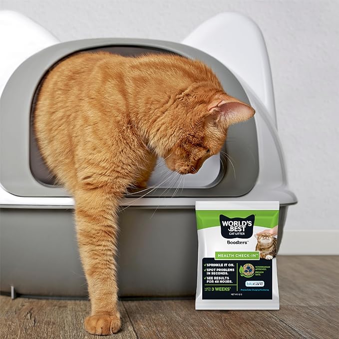 World's Best CAT Litter® Boosters™ Health Check-in™ | Cat Litter Additive for Health Monitoring | UTI Monitoring and Detection with Color Changing Indicator | Vet Approved | 12g (Pack of 2)